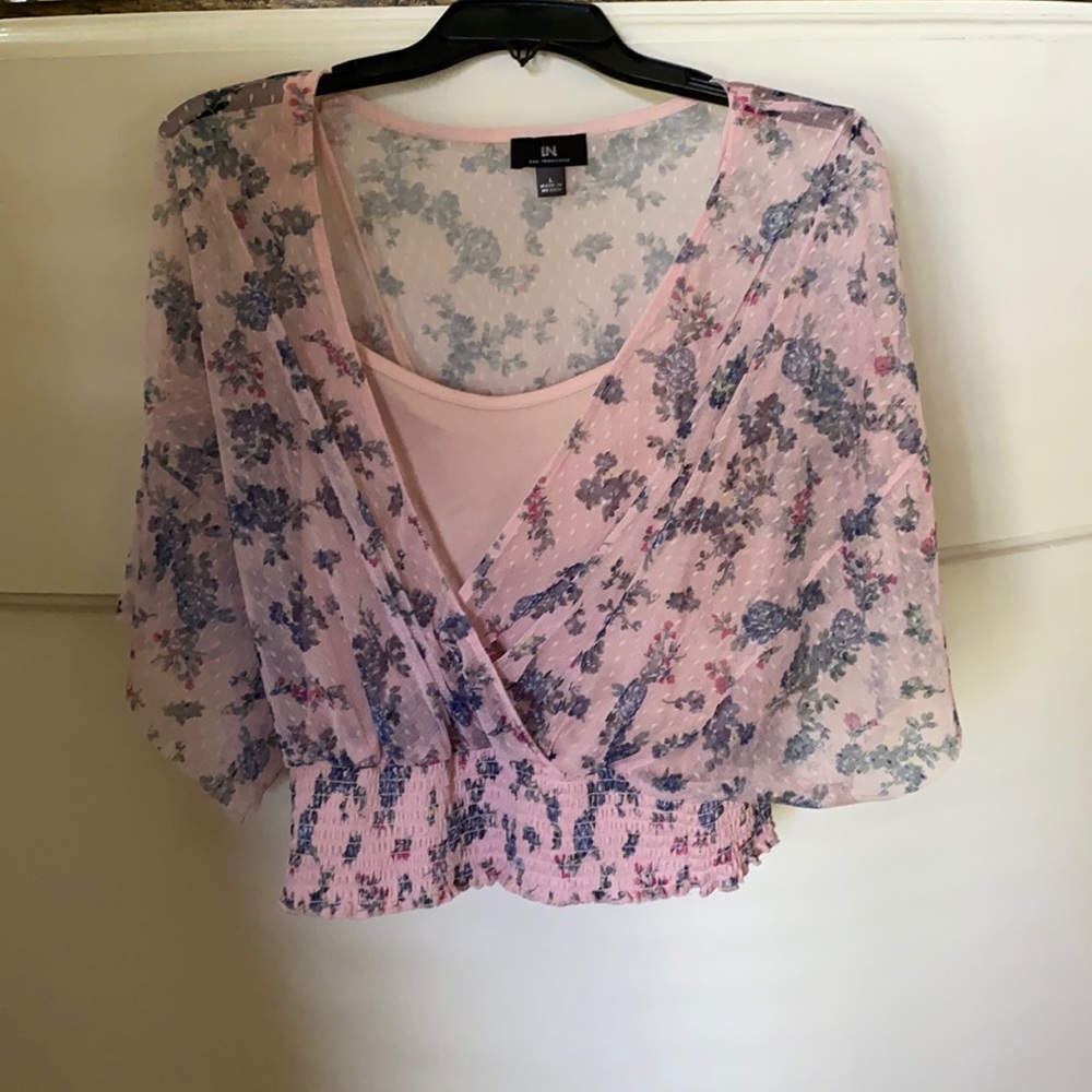 Light Pink Floral Top Girls Size Large